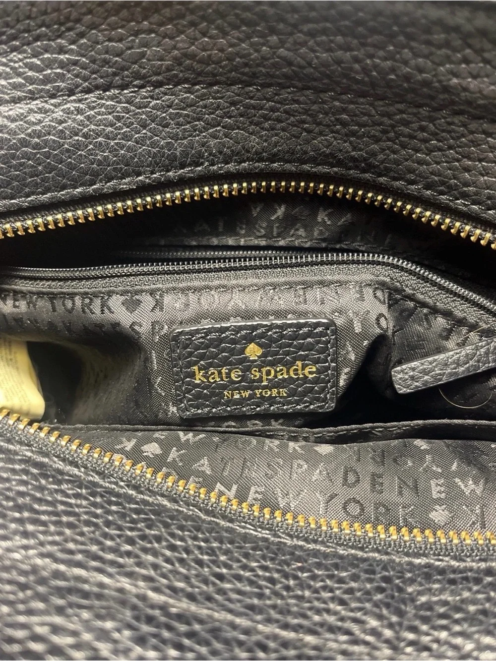 kate spade Black Pebbled Leather Satchel with Tassel